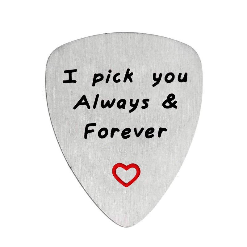 YeeQin I Love You Always And Forever Guitar Pick, Musical Gift, Anniversary Date, Valentine's Day, Gift for Men - Image 1